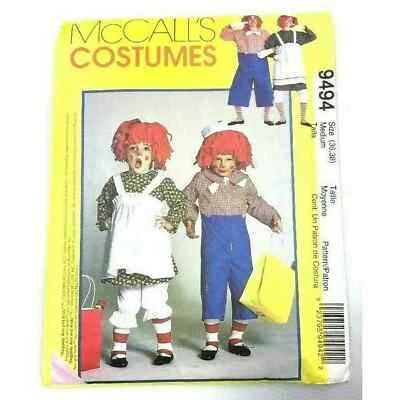 McCalls Raggedy Ann & Andy Pattern Costume Play Sew Medium Adult 36 38 Uncut - Image 1 of 2