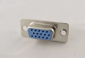 1x VGA DB15 15-Pin D-SUB 3 Rows Female Jack Socket Solder Type Connector Adapter - Picture 1 of 7