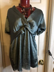 Motherhood Maternity Top Womens Size XL - V-Neck Short Sleeve Blouse-Tie Waist - Picture 1 of 8