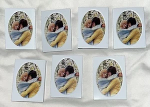 Lot of 7 Small Rectangular White Picture Frames 2” X 2 5/8” W/Oval Opening -New - Picture 1 of 4