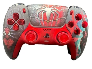 Custom Spiderman Themen PS5 Playstation DualSense Wireless Controller Rot Web - Bild 1 von 9