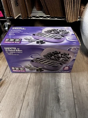 E1 Hot Shot Tool Hairsetter w/ 20 Flocked Rollers Curlers 3 Sizes Fast Heat MS0 - Image 1 of 4