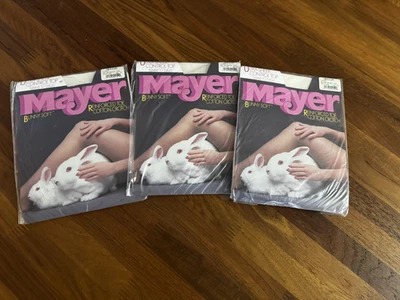 3 pantimedias Mayer 1985 vintage estilo 946 marfil ultra transparente sello mediano nuevas en paquete 110-135 Foto 1 de 4