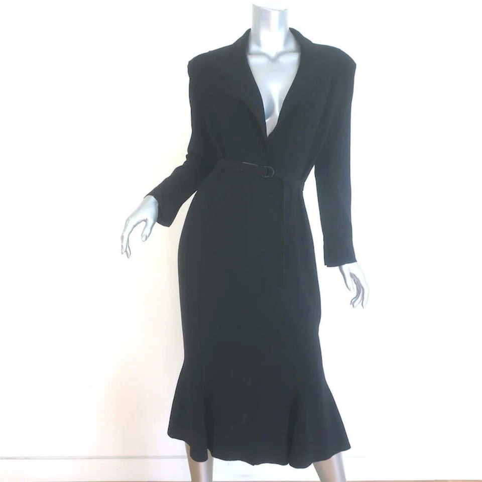 Vestido Blazer Midi Norma Kamali Cinturón Negro Neopreno Talla Mediana Foto 1 de 4