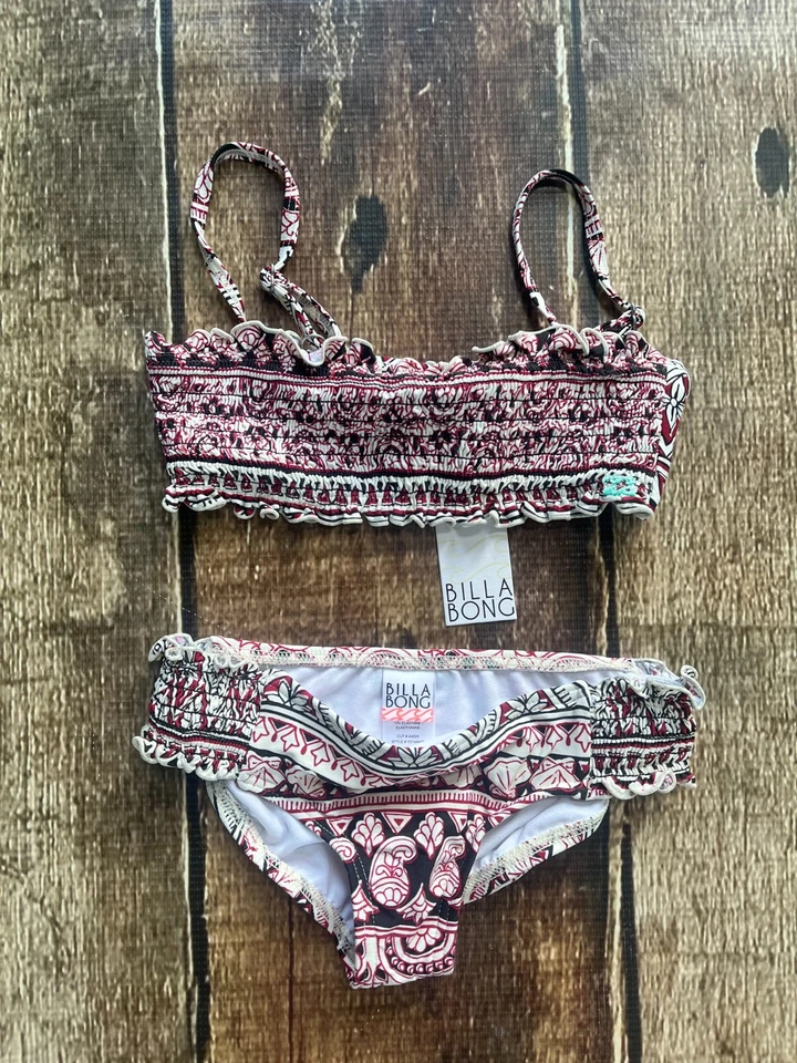 BILLABONG ALOHA LOVE 2 PIECE BIKINI SWIMSUIT GIRLS SIZE 4 WITH TAGS