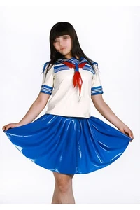 Conjunto de vestido de mascarada de goma de látex puro con chal 0,4 mm S-XXL - Imagen 1 de 3
