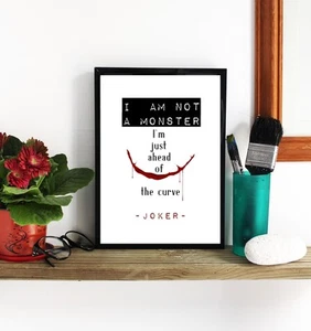 JOKER Gesicht A4 Poster Wand ZITAT Beste Filme Batman The Dark Knight Druck Design - Bild 1 von 2