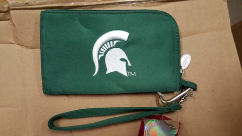 Michigan State Spartans ID Wallet Wristlet Cell Phone Case Charm 14 Purse Cover