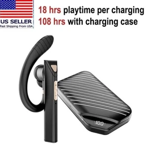 Trucker Wireless Bluetooth 5.0 Earpiece Headset Dual Mic Earbud Noise Cancelling - Photo 1 sur 12