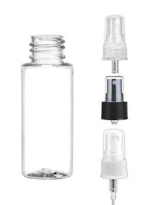 1 oz Clear Bullet Bottle PET w/ CHOICE of mist sprayers -12 sets FREE SHIPPING - Picture 1 of 8