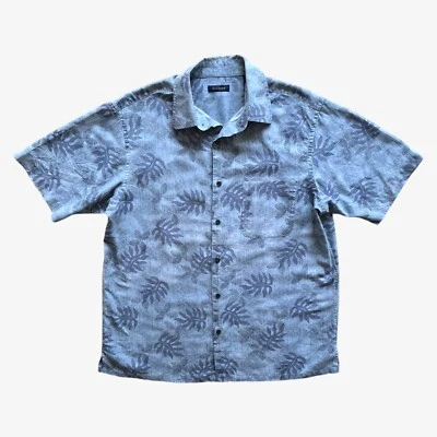 Men's Club Room Floral Print Short Sleeve Blue Hawaiian Shirt Summer Menswear - Image 1 of 4