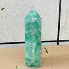 1380G Natural Green Fluorite Quartz Crystal Wand Point Oblisk Healing