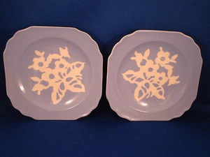 Vintage HARKER CAMEOWARE Lot of 2 PLATES 5 3/4" White Rose Pattern antique china - Picture 1 of 5
