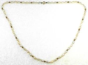 DESIGNER 14K GOLD Saatperlen hergestellt handmontierte HALSKETTE Nachlass - Bild 1 von 4