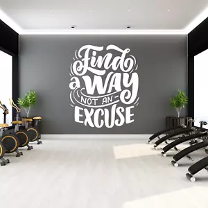 No Excuses Motivational Gym Home Decor Quote Vinyl Wall Decal - Picture 1 of 2