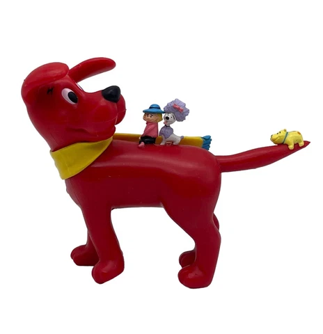 Clifford The Big Red Dog Figure Friends Ride On  His Back Toy Cake Topper Flying Cover