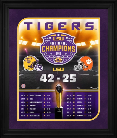 LSU Tigers Frmd College Football Playoff 2019 National Champs 20" x 24" Collage Cover