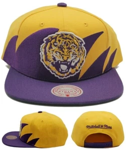 LSU Tigers New Mitchell & Ness Sharktooth Gold Purple Era Snapback Hat Cap - Picture 1 of 9
