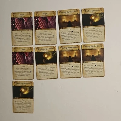 Pequeñas 9 tarjetas de activos únicas PARA Eldritch juego de cartas de terror piezas de repuesto  Foto 1 de 4
