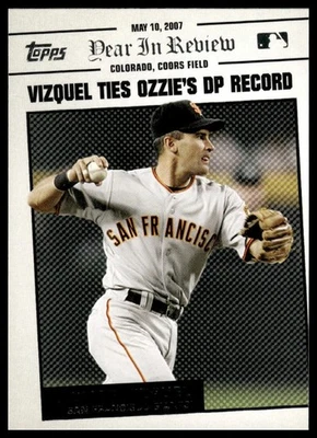 2008 Topps #YR40 Omar Vizquel Year in Review San Francisco Giants NM+ - Image 1 of 2