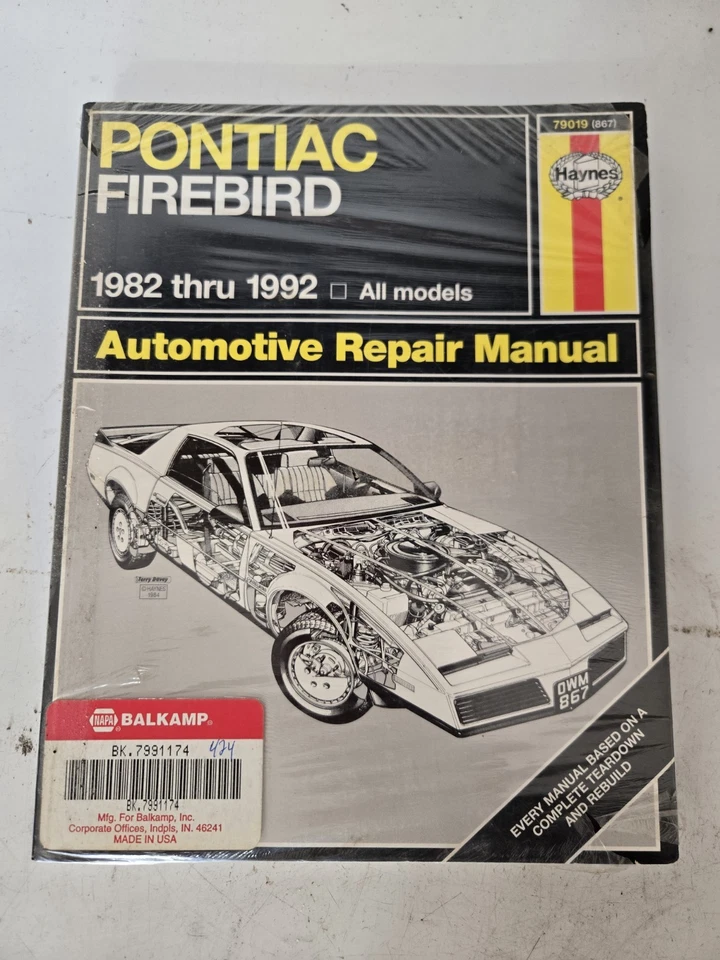 Pontiac Firebird 1982 a 1992 todos los modelos manual de reparación automotriz Haynes 867 Foto 1 de 1