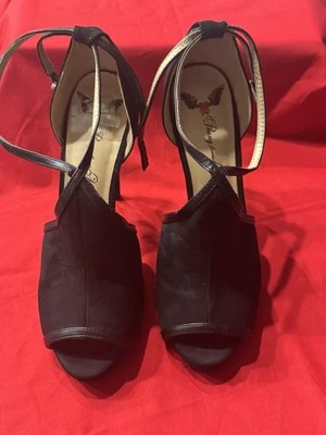 Sexy Penny Loves Kenny Mujer Negro Gamuza Peep Toe Tacones Talla 8.5 Foto 1 de 4