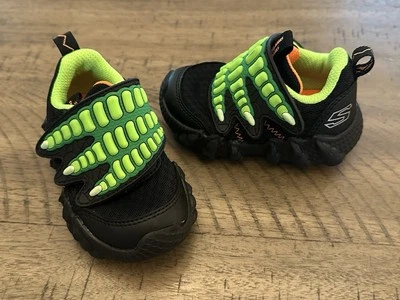 Skechers LIL Saurus-Claw Hunter Black Lime Toddler Infant Size 5 Sneaker 402282  - Image 1 of 4