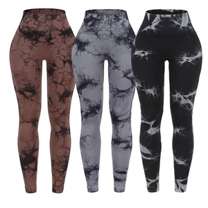 3 Pack Tie Dye Seamless High Waisted Workout Leggings for Women Scrunch Butt ... - Picture 1 of 6