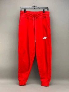 Nike Herren Rot Kordelzug Swoosh Jogginghose Sweatpants Tapered Größe L - Bild 1 von 3