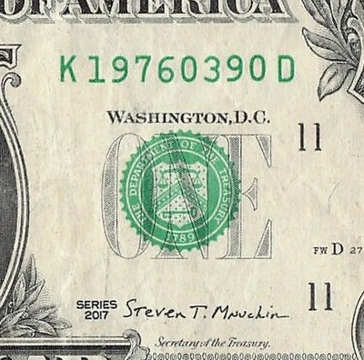 SEP 3 1976 Birthday Fancy Serial Number Date Note One Dollar Bill 09 03 1976 - Image 1 of 4