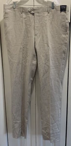 NWT Nordstrom Mens Shop 100% Linen Beige Dress Pants Size 40 Unhemmed - Picture 1 of 5