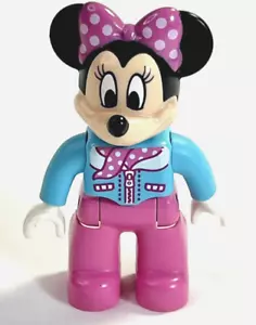 Loose LEGO Duplo Minnie Mouse Figure From Set 10830 Cafe Pink Blue Disney - Picture 1 of 8