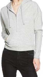 Calvin Klein light grey women's Half Zip Hoodie sweatshirt Medium BNWT RRP £65 - Picture 1 of 12