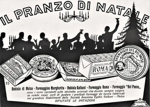PUBBLICITA' 1928 CASEIFICIO EGIDIO GALBANI MELZO FORMAGGHI ETICHETTE PRANZO  - Bild 1 von 1