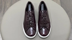 PRADA Genuine Brushed SPAZZOLATO Real Calfskin Leather Sneakers Brown US9 - Picture 1 of 11