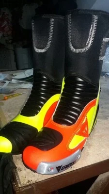 NEW Motorcycle Racing Leather Boots MOTOGP Mens Motorbike Leather Riding Shoes - Image 1 of 4