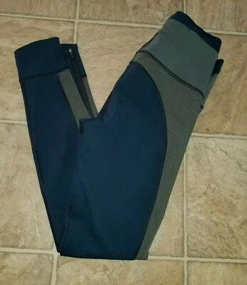 Athleta  Allyson Felix sz XS legend mesh 7/8" Tight Leggings teal athletic 3541 - Изображение 1 из 4