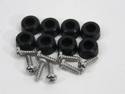 Extra Small 3/8" DIA Rubber Bumpers with Stainless Steel Screws (Black or Clear) - Image 1 of 4