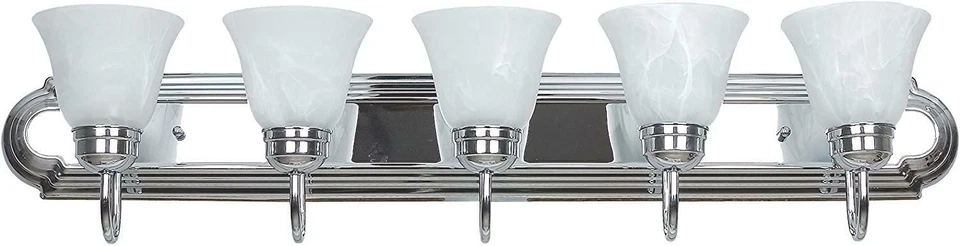 Sunset Lighting F3565-53 Vanity with Faux Alabaster Glass, Satin Nickel Finish - Image 1 of 1