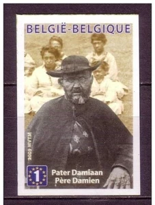 Belgium**FATHER DAMIEN-LEPRA-IMPERFORATE-LEPROSY HAWAII-DAMIAAN-ONGETAND-NonDenT - Picture 1 of 1