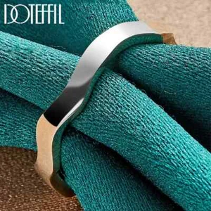 DOTEFFIL 925 Plata Esterlina Suave Anillo Boda Fiesta Moda Joyería - Imagen 1 de 7