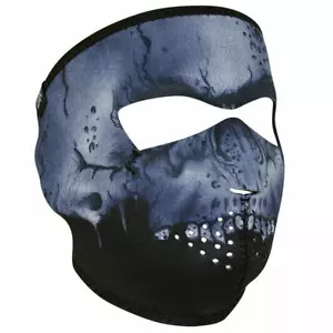 Black Gray Midnight Skull Camo Neoprene Full Face Mask Biker Reversible To Black - Picture 1 of 2