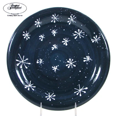 Plato de cena redondo certificado International SNOWFLAKES 11" azul Mary Beth Baxter Foto 1 de 4