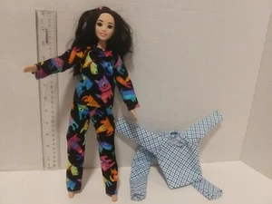 Doll Clothes Handmade to fit My First size doll -Lot 2 flannel pajamas K35 - Picture 1 of 2