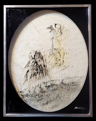 Vintage Art Deco Louis Icart Estilo Moldura Vidro Gravura Impressão Caixa de Sombra Nizolek - Imagem 1 de 4