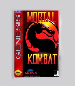 "MORTAL KOMBAT - IMÁN NEVERA de 2"" x 3"" (juego de caja vintage sega genesis) - Imagen 1 de 3