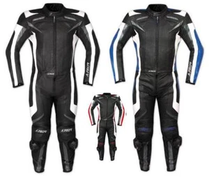 CF Armours Motorcycle Motorbike Racing Two 2 pcs Leather Suit Jacket Trousers - Picture 1 of 39