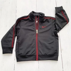 Nike Black Red Zip Up Jacket Size Infant 12 Months Track Sporty - Picture 1 of 6