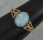 Stylish 9ct Gold and Natural Opal Solitaire Ring