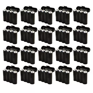 20 BLACK AA AAA BATTERY BATTERY PLASTIC STORAGE CASE HOLDER BOX USA SHIP - Picture 1 of 9
